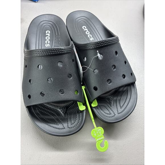 Mens Croc Saturday Slides Size 12 Black Slip On Sandals New with Tags 213298-001 main image 4